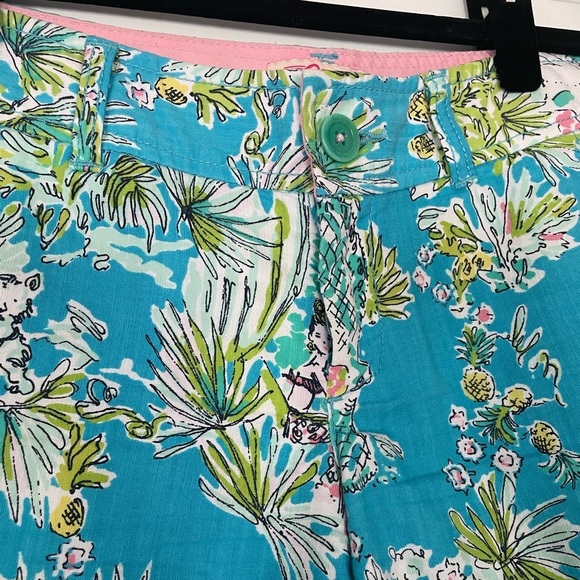Lilly Pulitzer Vintage Originals Blue Jungle Chinos, Size 2 - Picture 5 of 8